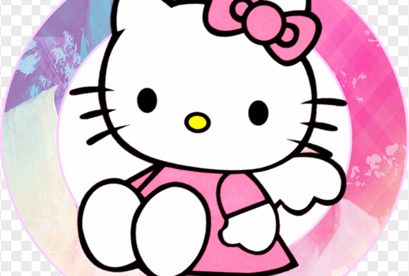 Sweet Hello Kitty Round Cake Topper Transparent PNG Citypng