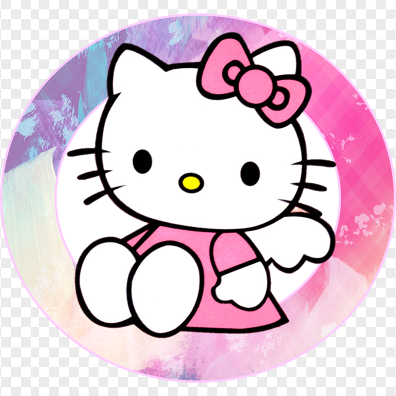 Sweet Hello Kitty Round Cake Topper Transparent PNG Citypng