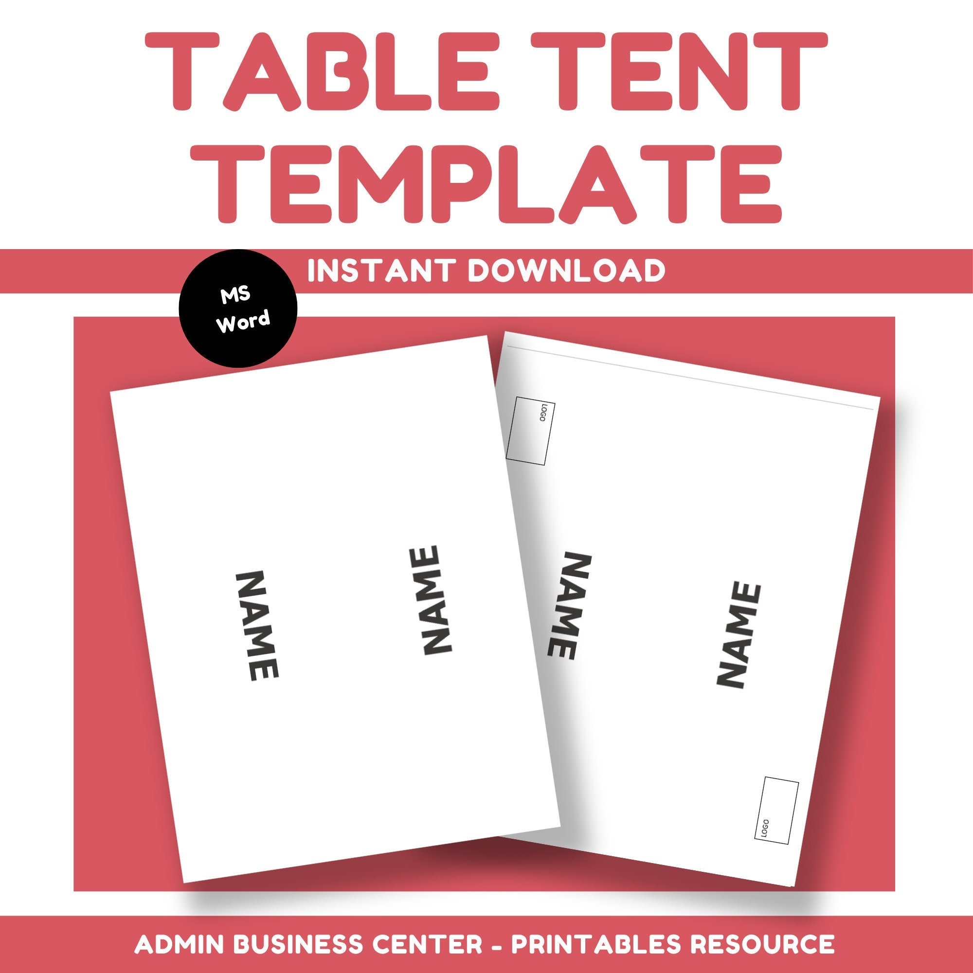 Table Tent Template Large Tent Card Printable Tent Card Editable Tent Card DIY Editable File Nameplate Template Meeting Table Card Etsy UK