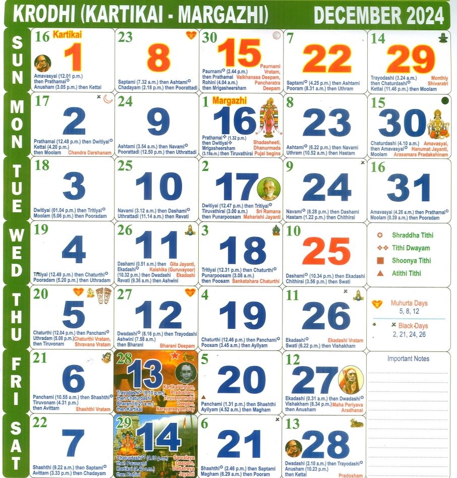 Tamil Calendar December Month 2024 Tamil Calendar December Month 2024