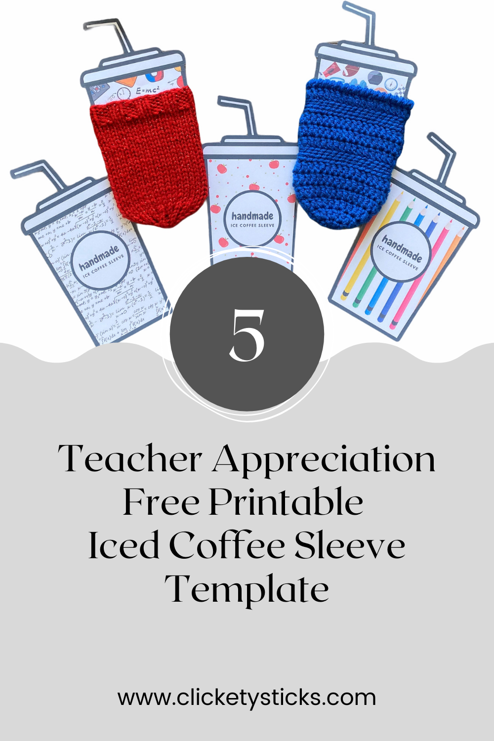 Teacher Appreciation Free Printable Iced Coffee Sleeve Template CLICKETY STICKS