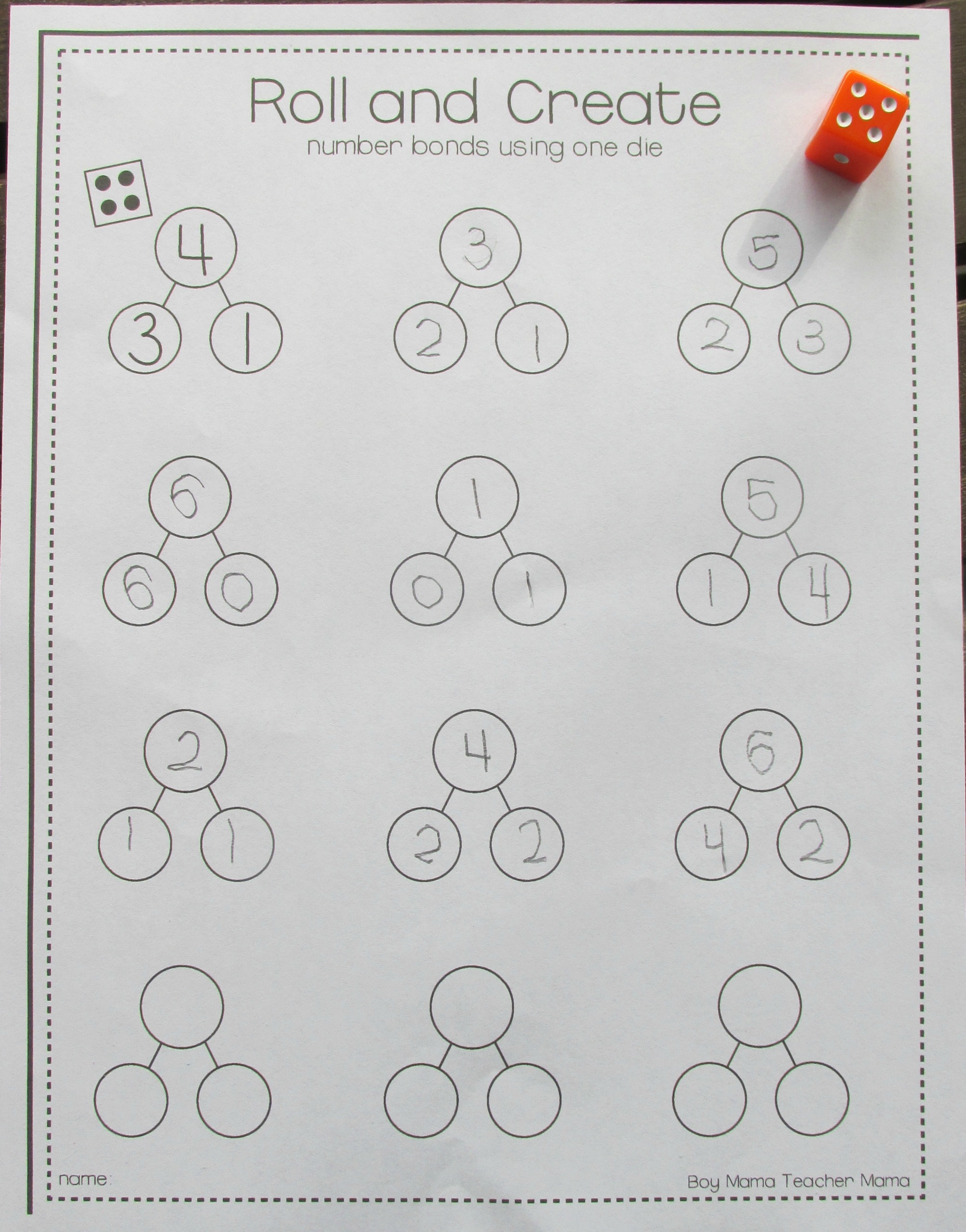 Teacher Mama FREE Roll And Create Number Bonds Printable After School Linky Boy Mama Teacher Mama Teacher Mama FREE Roll And Create Number Bonds Printable After School Linky Boy Mama Teacher Mama