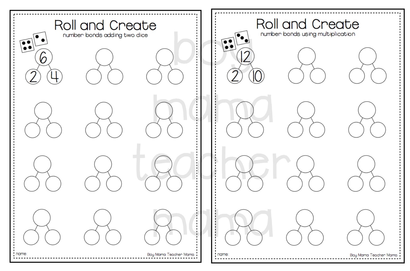 Teacher Mama FREE Roll And Create Number Bonds Printable After School Linky Boy Mama Teacher Mama Teacher Mama FREE Roll And Create Number Bonds Printable After School Linky Boy Mama Teacher Mama