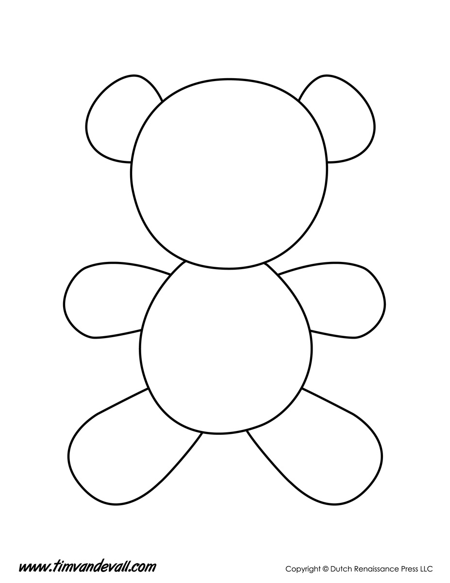 Teddy bear template Tim s Printables