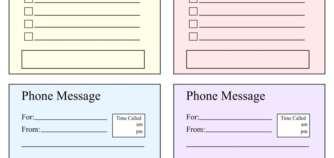 Telephone Message Template 10 Free PDF Printables Printablee