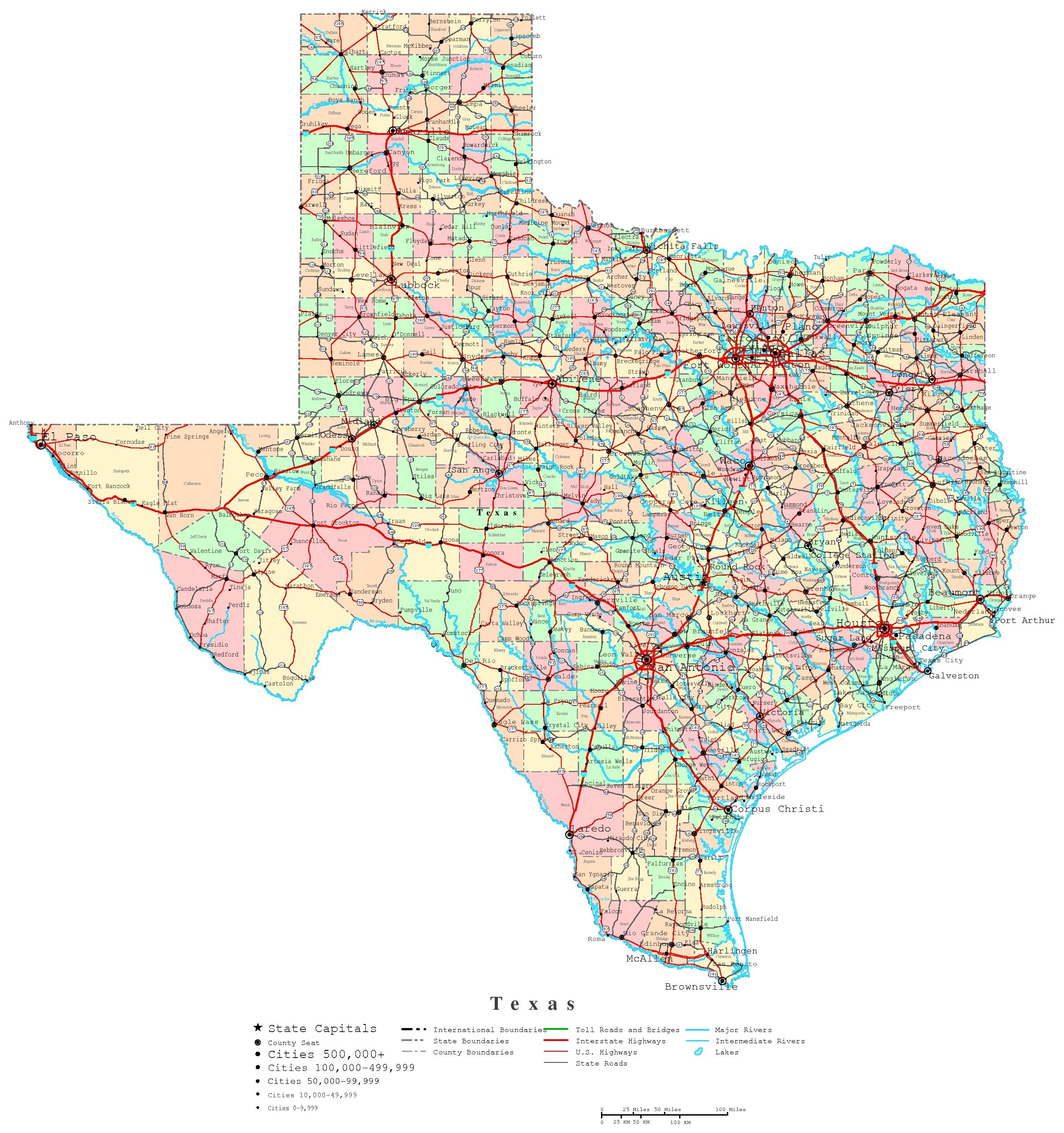 Texas Printable Map Texas Printable Map
