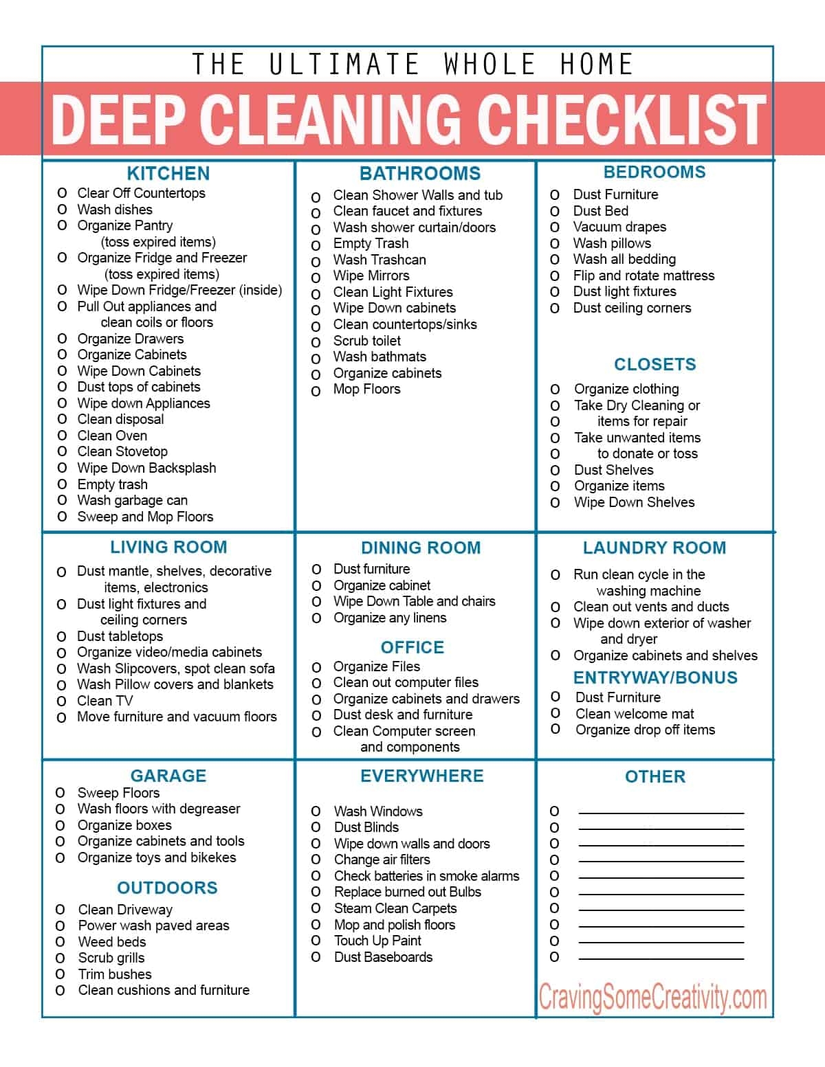 The Ultimate Printable House Cleaning Checklist Craving Some The Ultimate Printable House Cleaning Checklist Craving Some