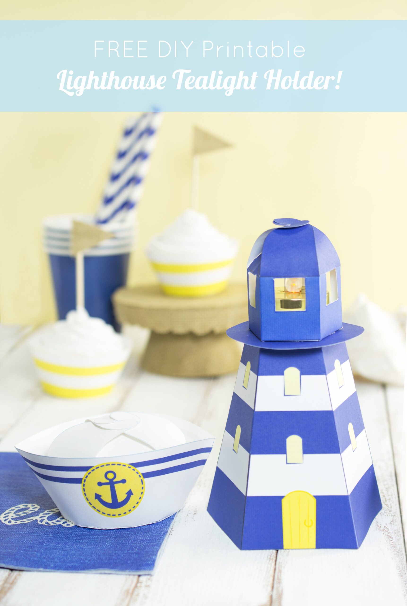 This Little Light Of Mine DIY Printable Lighthouse Tealight Holder 