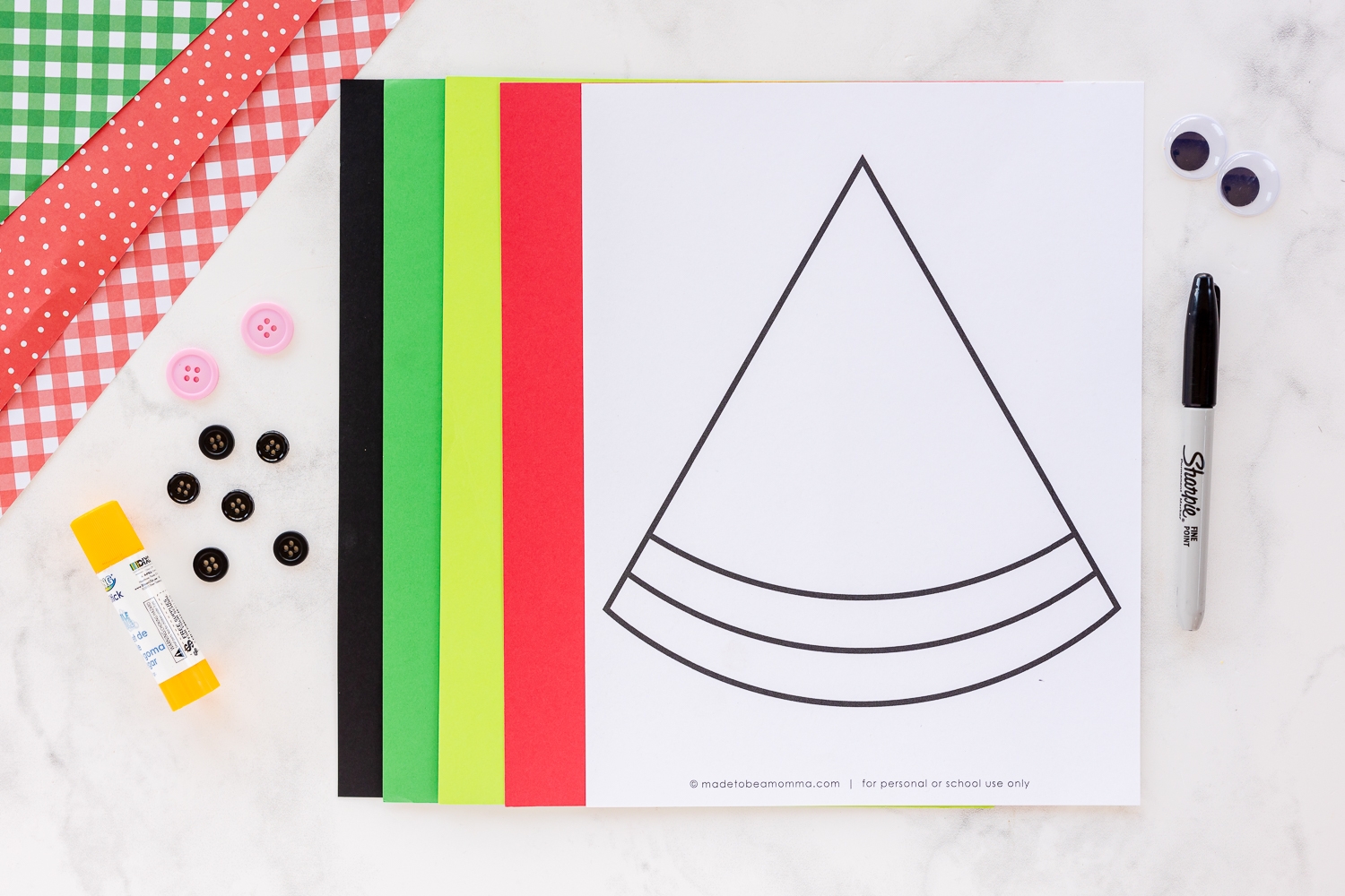 Torn Paper Watermelon Craft Made To Be A Momma