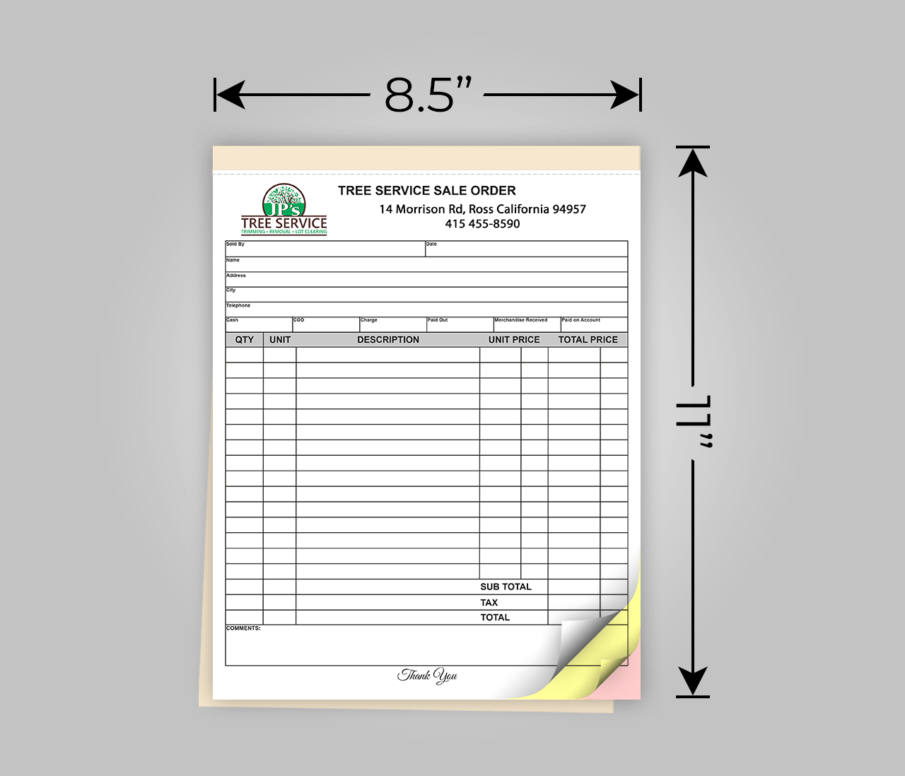 Free Printable Tree Service Invoice Template Free Printable Tree Service Invoice Template