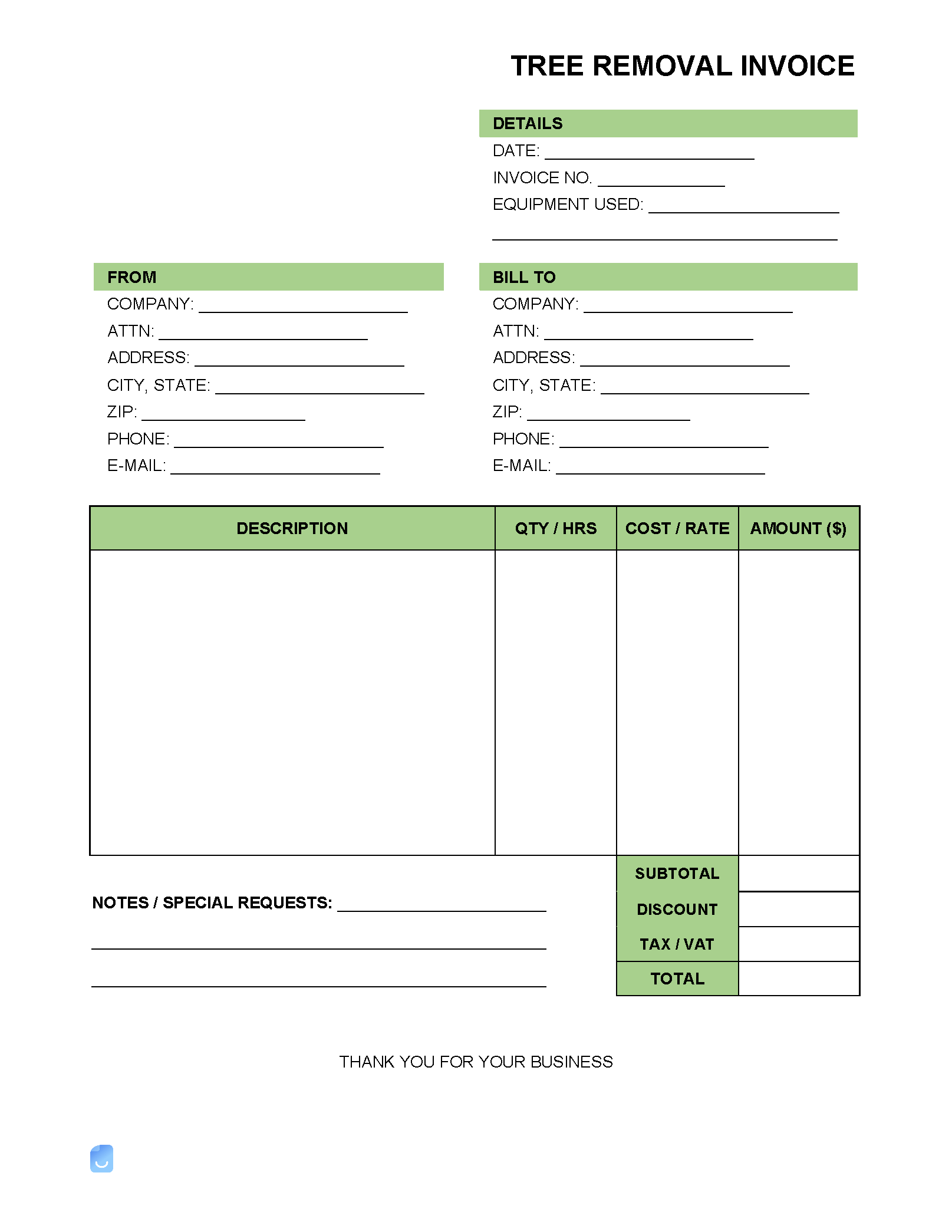 Tree Removal Invoice Template Invoice Maker Tree Removal Invoice Template Invoice Maker