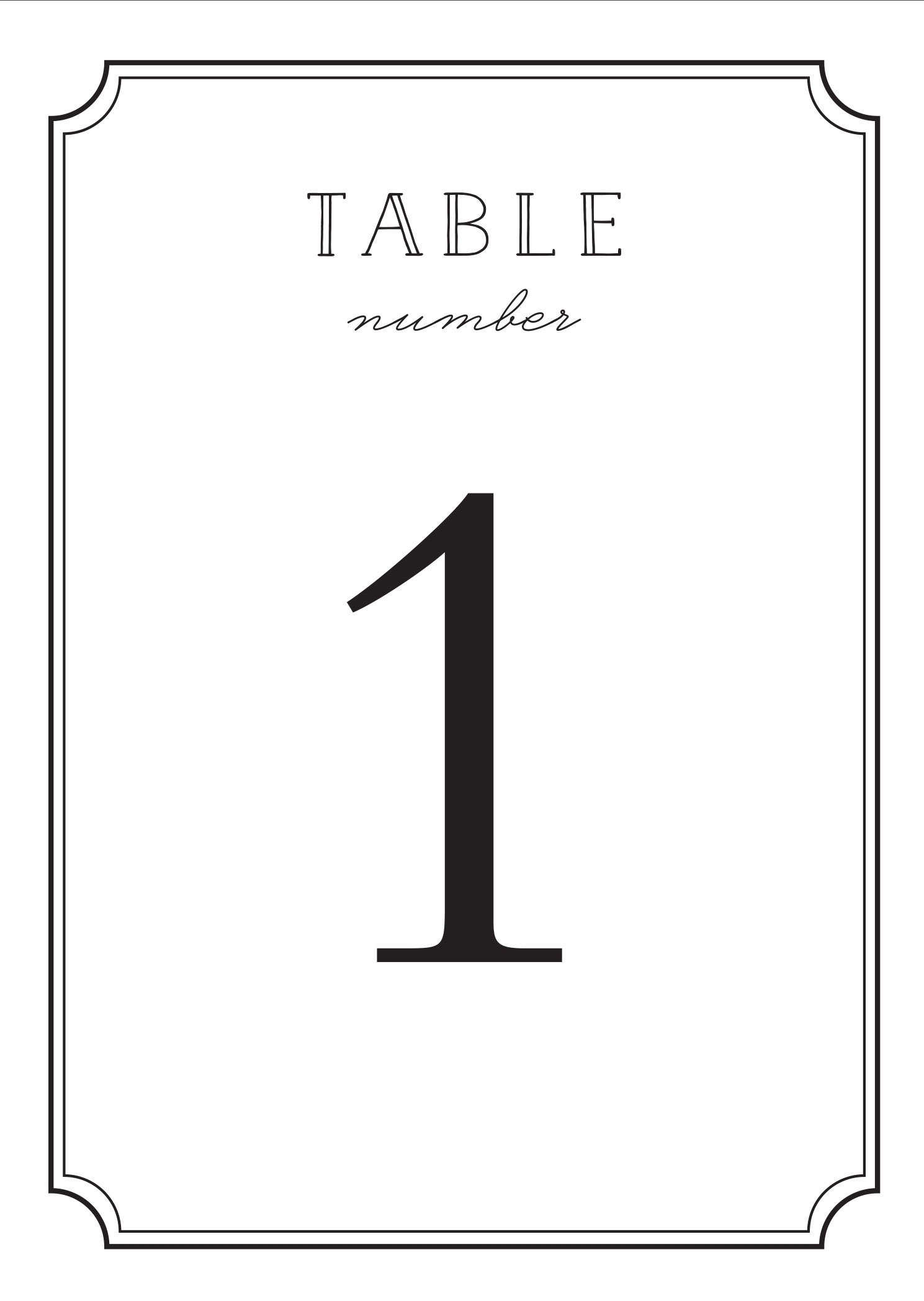 Type Frame Table Numbers Printable Type Frame Table Numbers Printable
