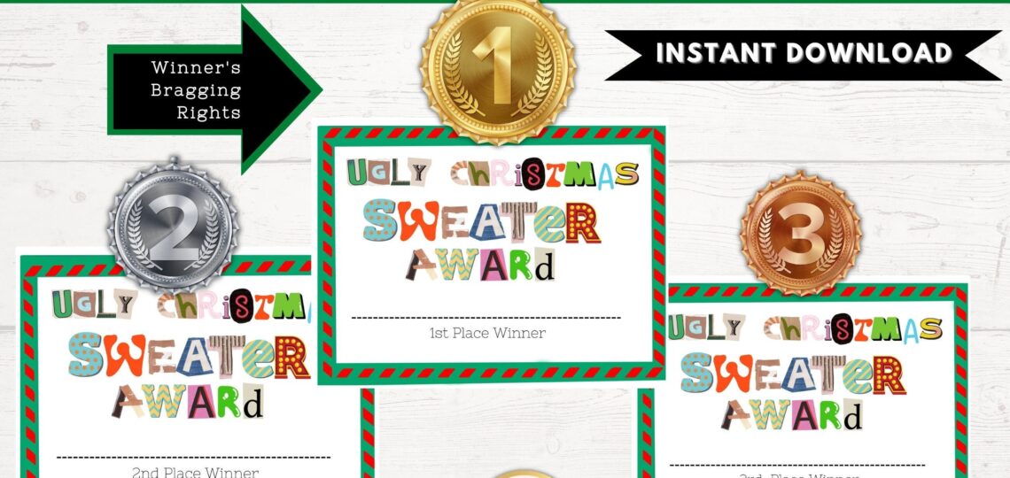 Ugly Sweater Contest Winner Certificate Online