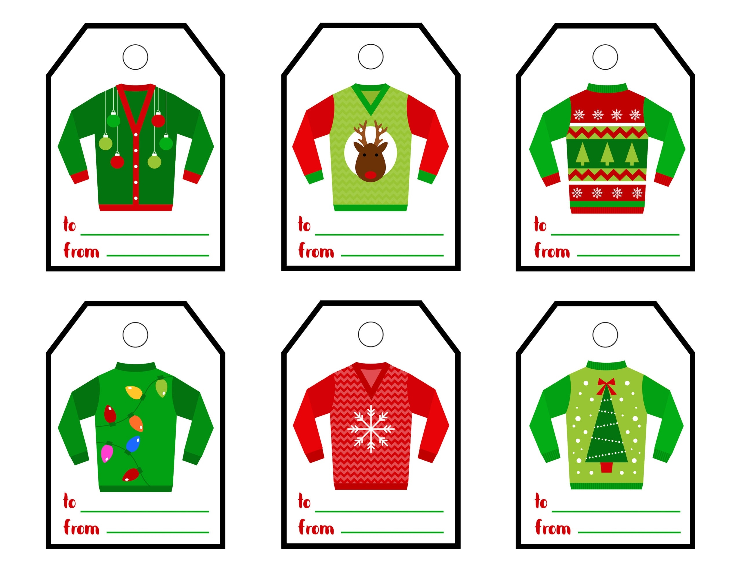 Ugly Sweater Printable Gift Tags Crafts By Amanda Christmas 