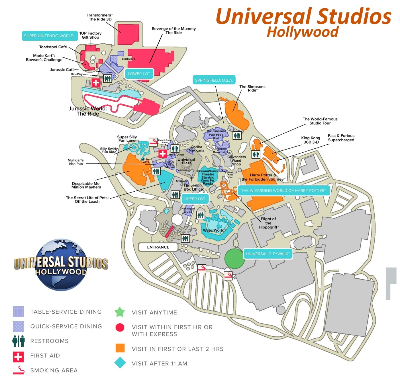 Universal Studios Hollywood Printable Map