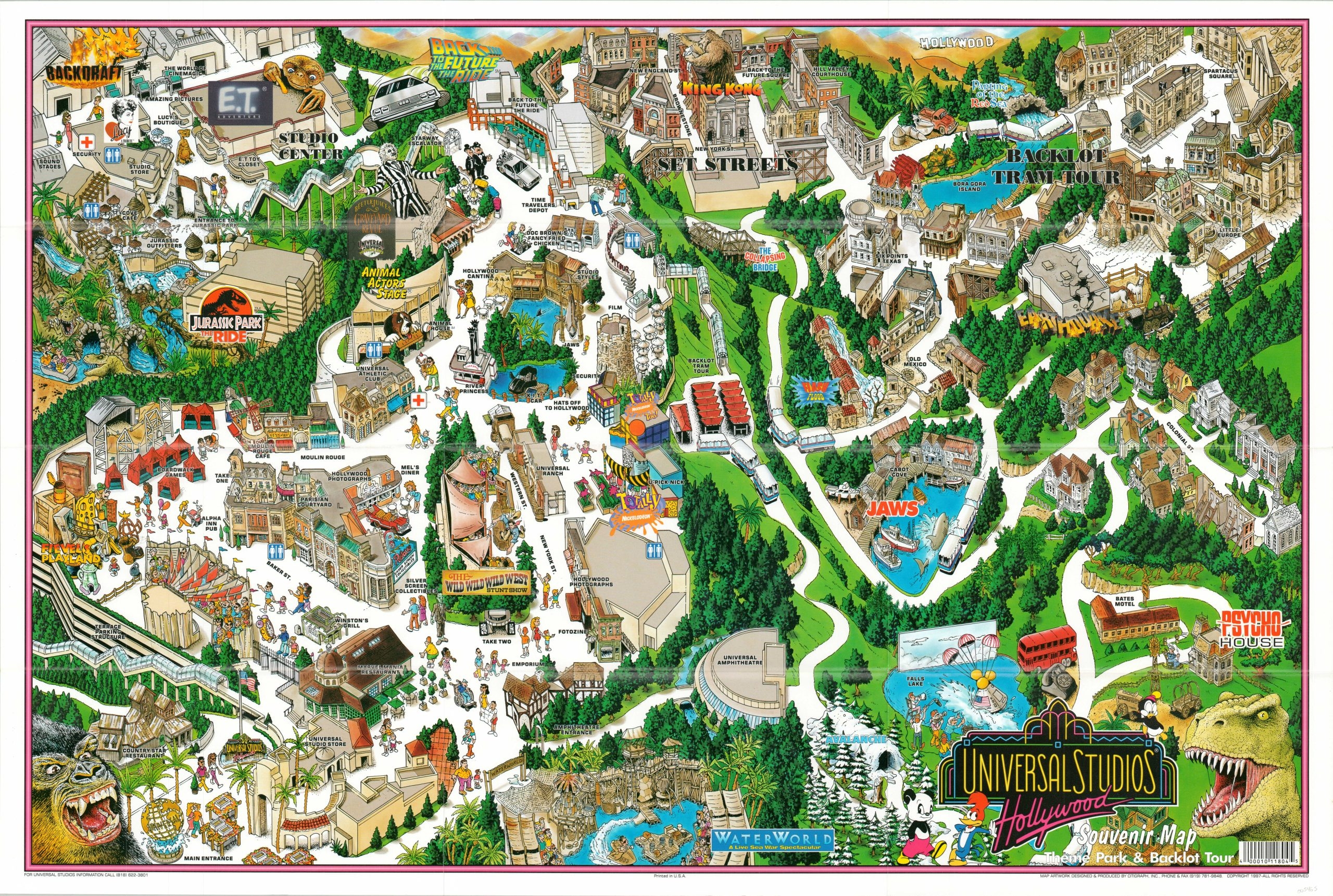 Universal Studios Hollywood Souvenir Map