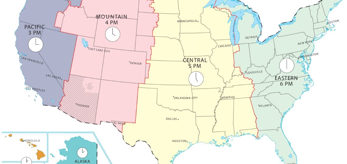 US Time Zone Map GIS Geography