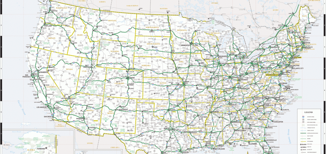 USA Road Map Worksheets Library