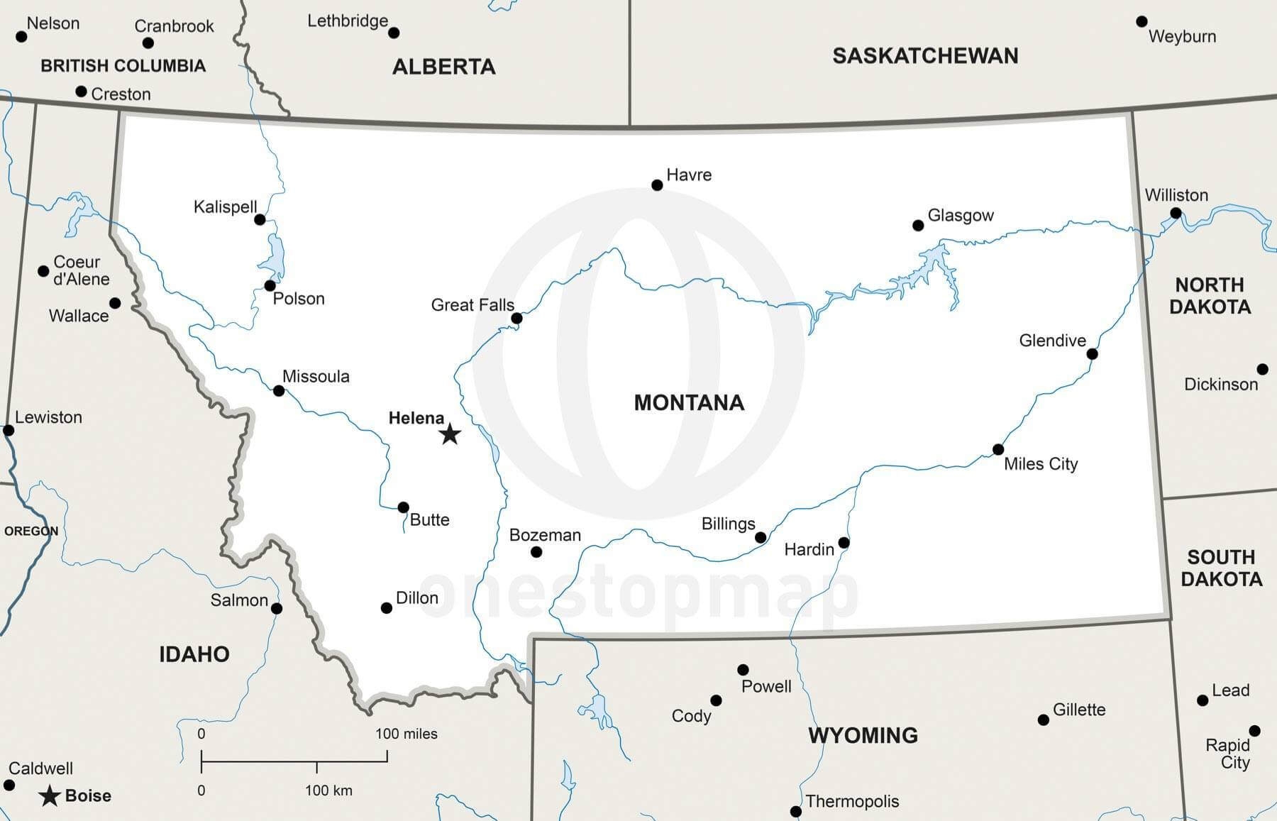 Printable Montana Map Printable Montana Map