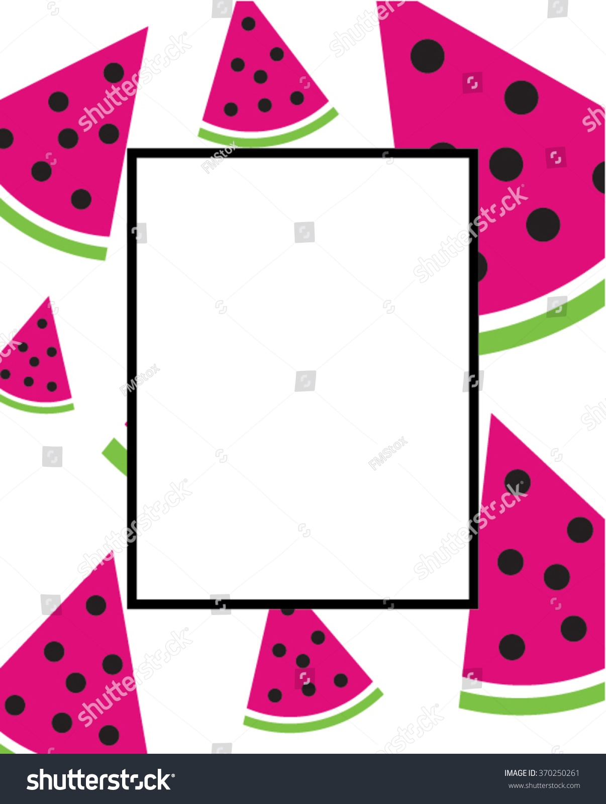 Vector Watermelon Patterned Frame Invitation Template Stock Vector Royalty Free 370250261 Shutterstock
