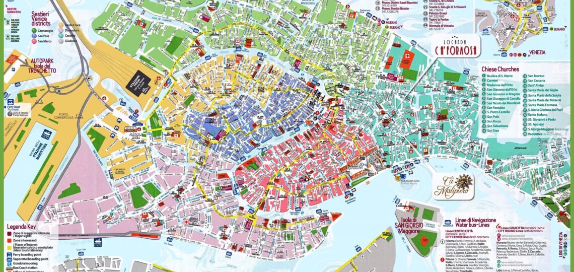 Venice Walking Map Free Venice Walking Tour Map Italy