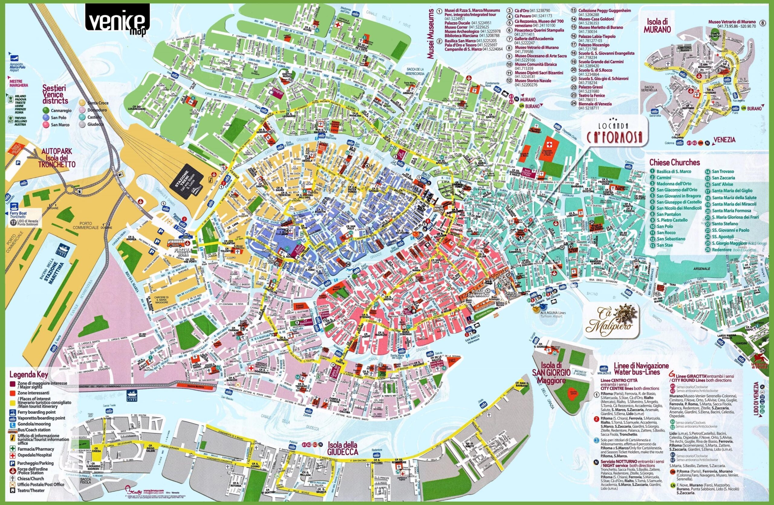 Venice Walking Map Free Venice Walking Tour Map Italy 