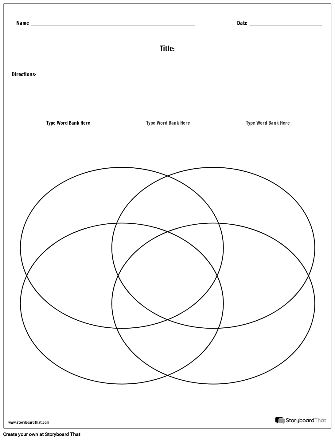 Blank Venn Diagram Template Printable