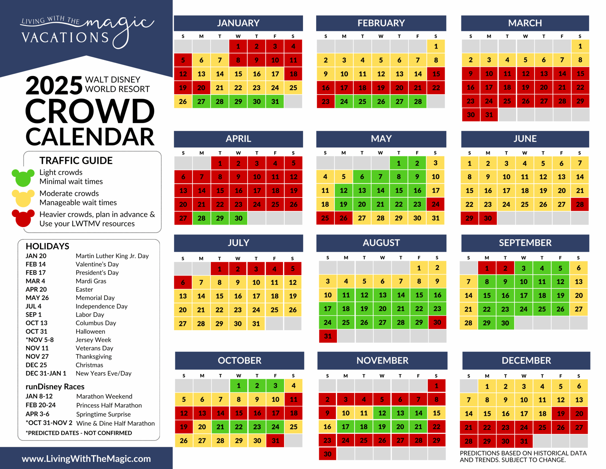 Walt Disney World Crowd Calendar January 2026