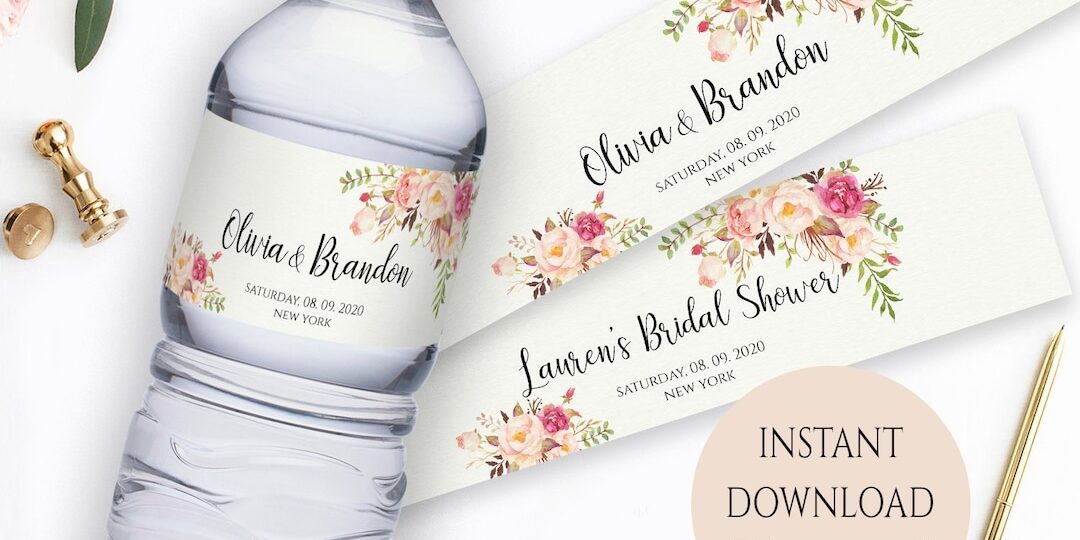 Water Bottle Label Template PDF Instant Download Printable Custom Label Editable Wedding Favor Labels Printable Water Labels For Wedding DIY Etsy