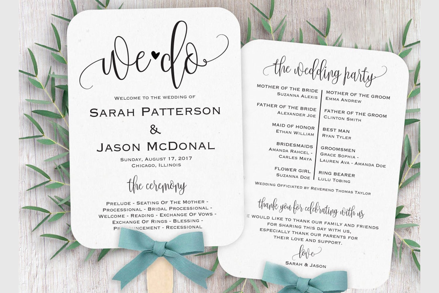 Wedding Program Fan 344779 