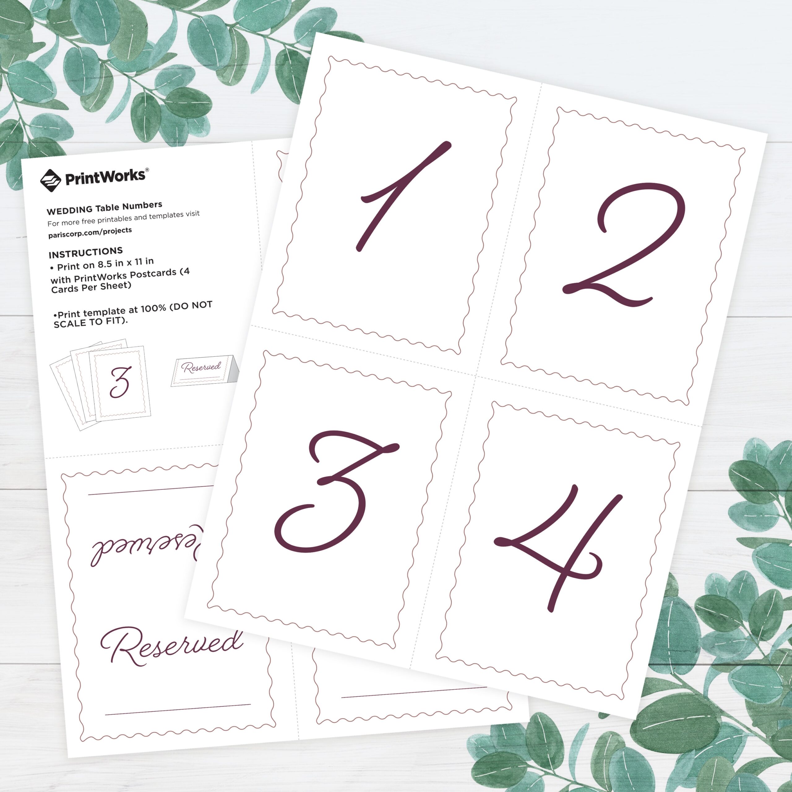 Table Number Template Free Printable Table Number Template Free Printable