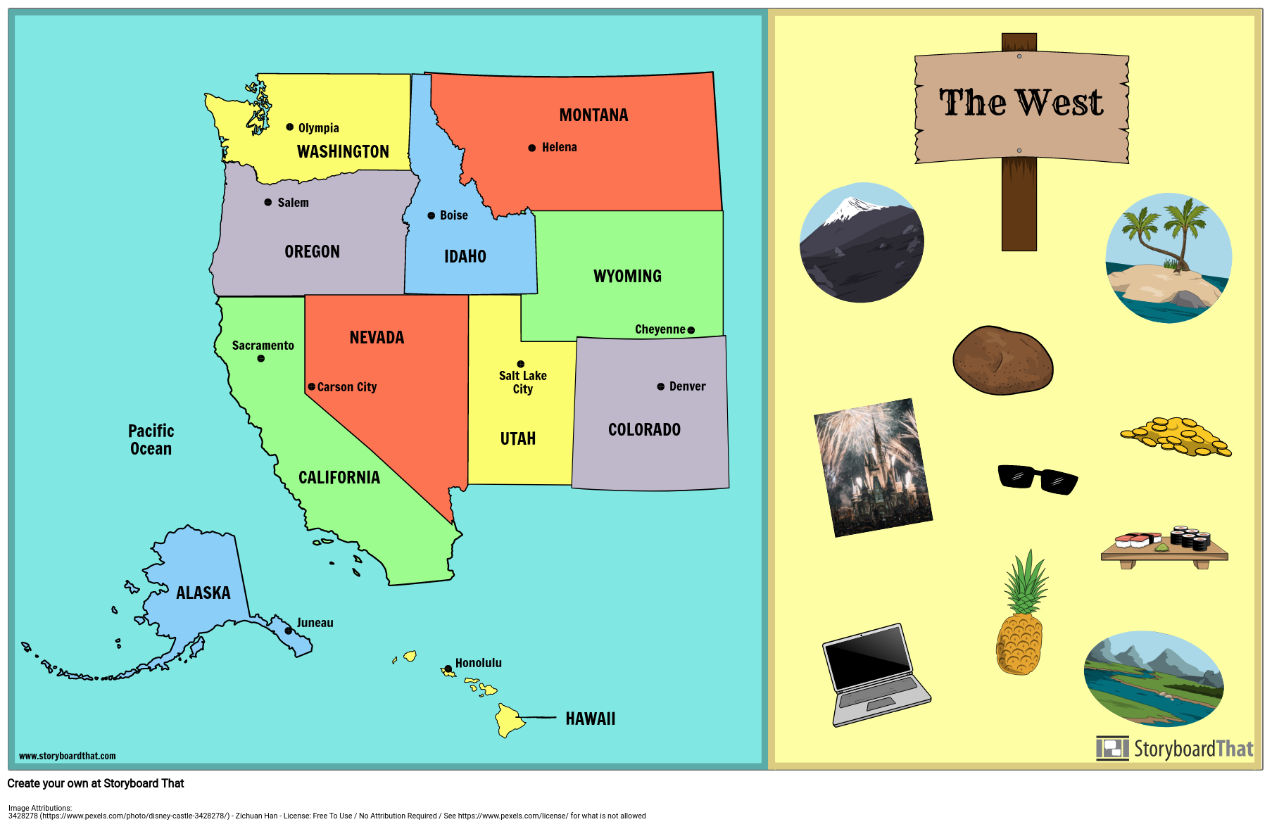 West States And Capitals West Region Map Study Guide West States And Capitals West Region Map Study Guide