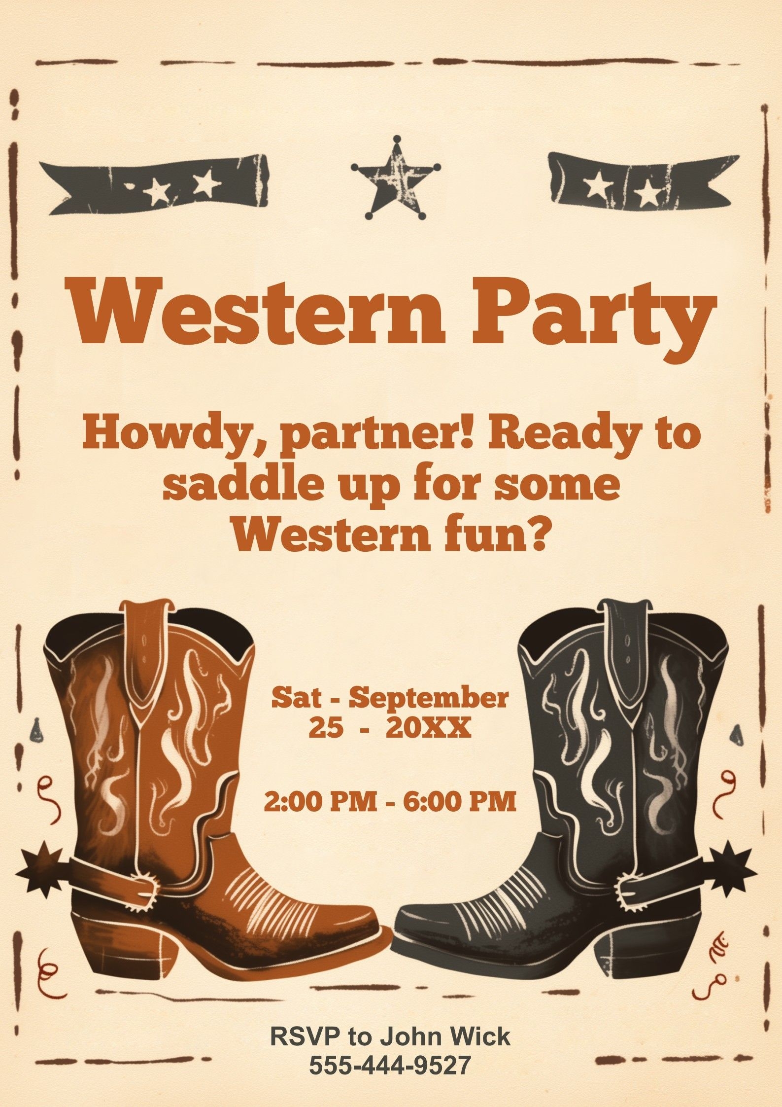Western Party Invitation Template PDF Agile