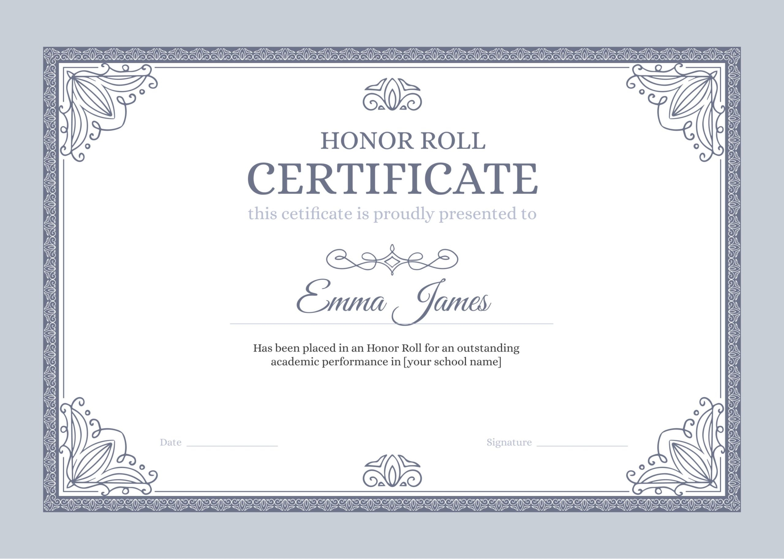 What Is Honor Roll Certificate 7 Free Editable Templates 