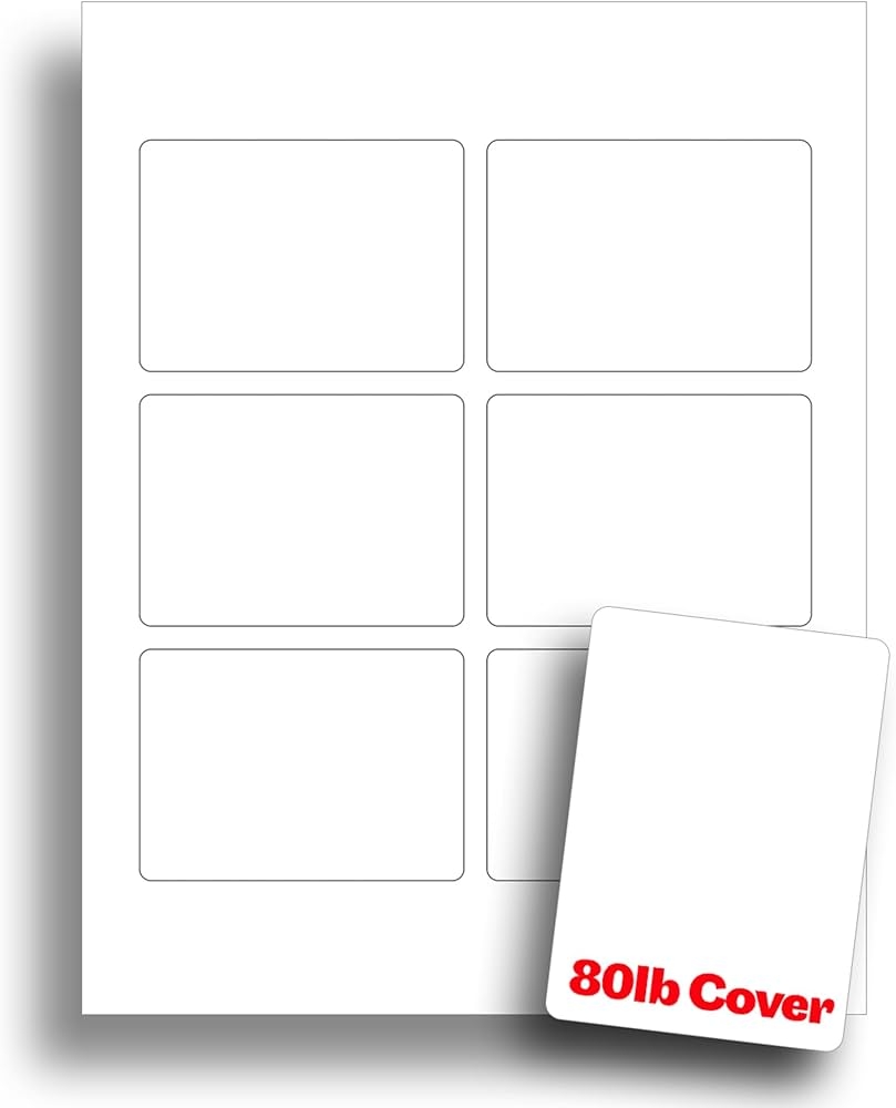 White Printable Playing Card Paper Blank Playing Cards For Inkjet U0026 Laser Printers Heavyweight 80lb Cover 10 Sheets 60 Blank Playing Cards