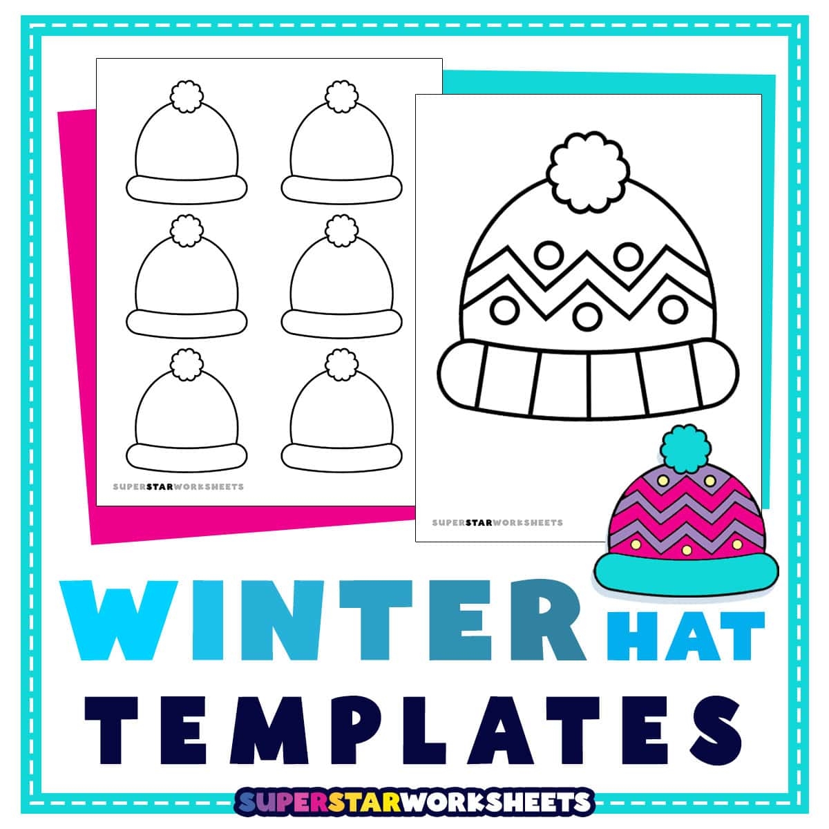 Winter Hat Template Superstar Worksheets