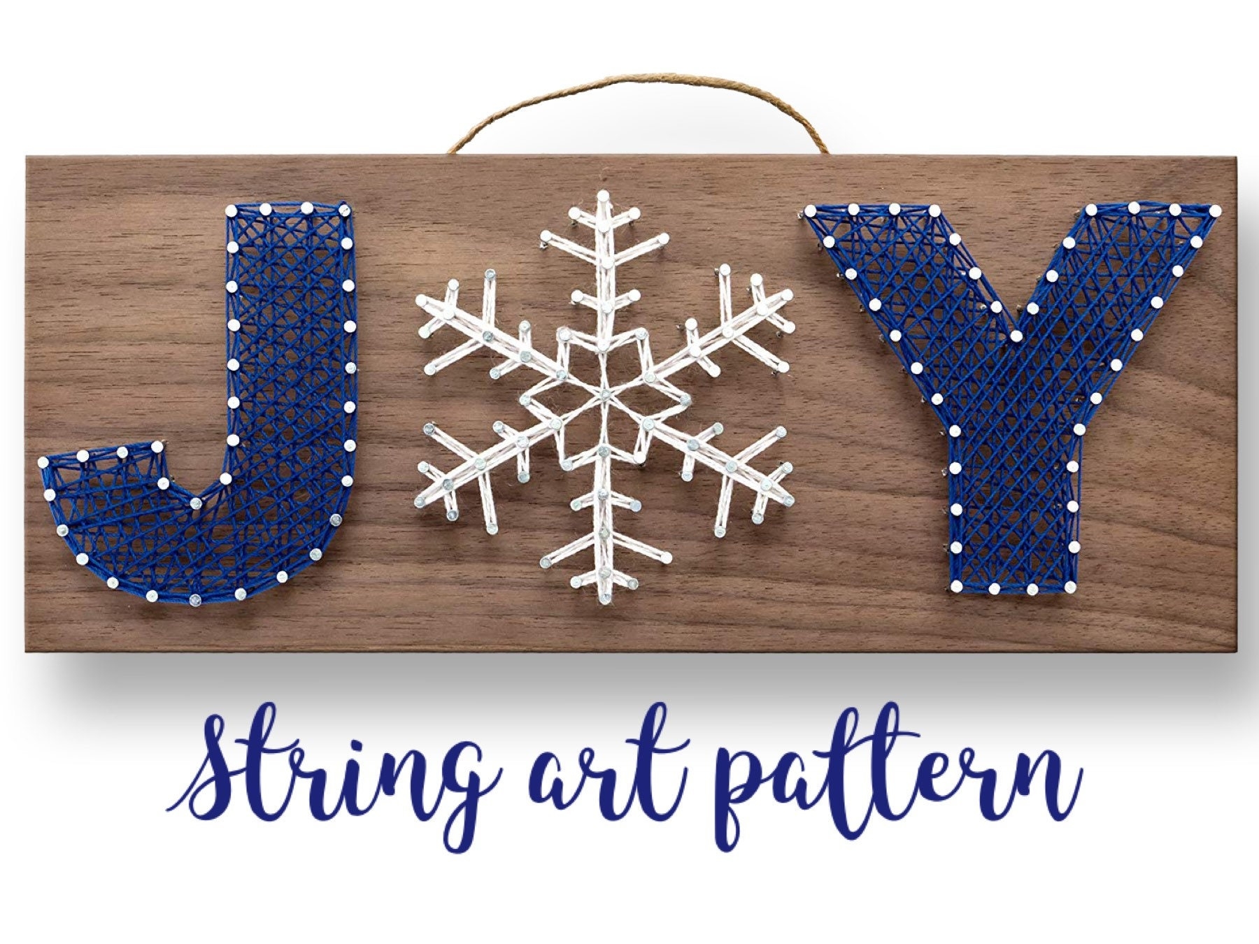 Winter JOY String Art PATTERN DIY Christmas Holiday Adult Art Craft Project Template