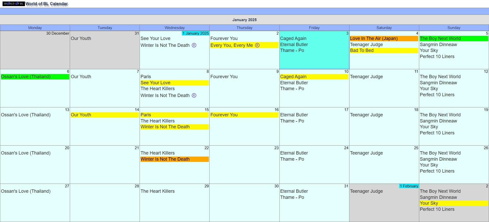 WoBL Main Calendar Next Month