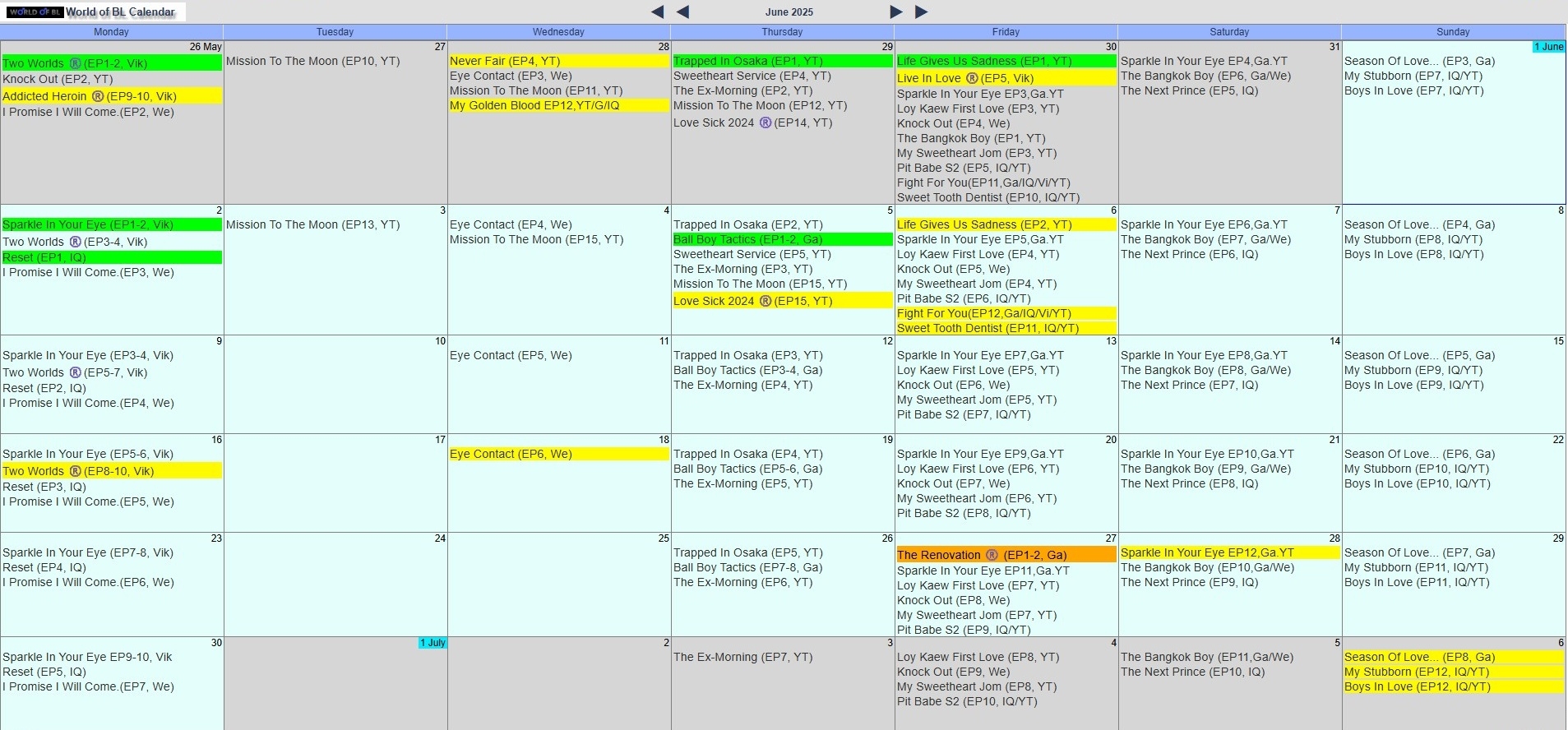 WoBL Main Calendar This Month