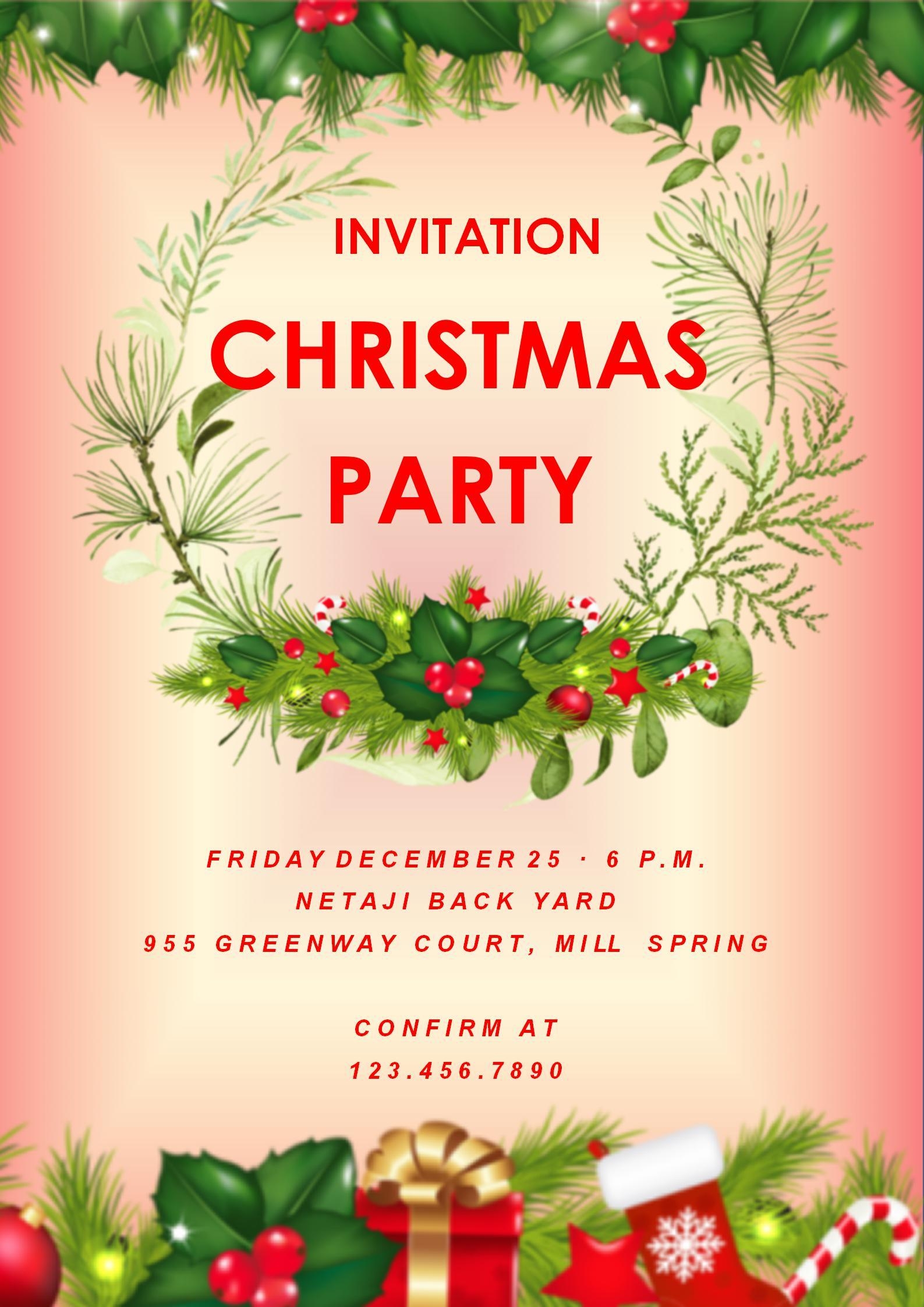 WORD Of Christmas Invitation docx WPS Free Templates