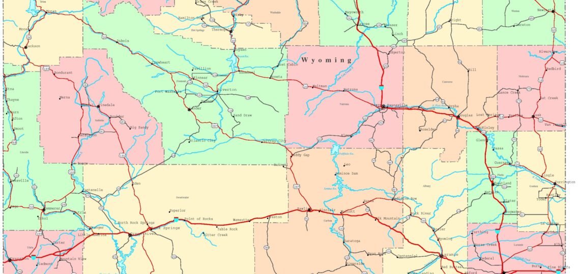 Wyoming Printable Map