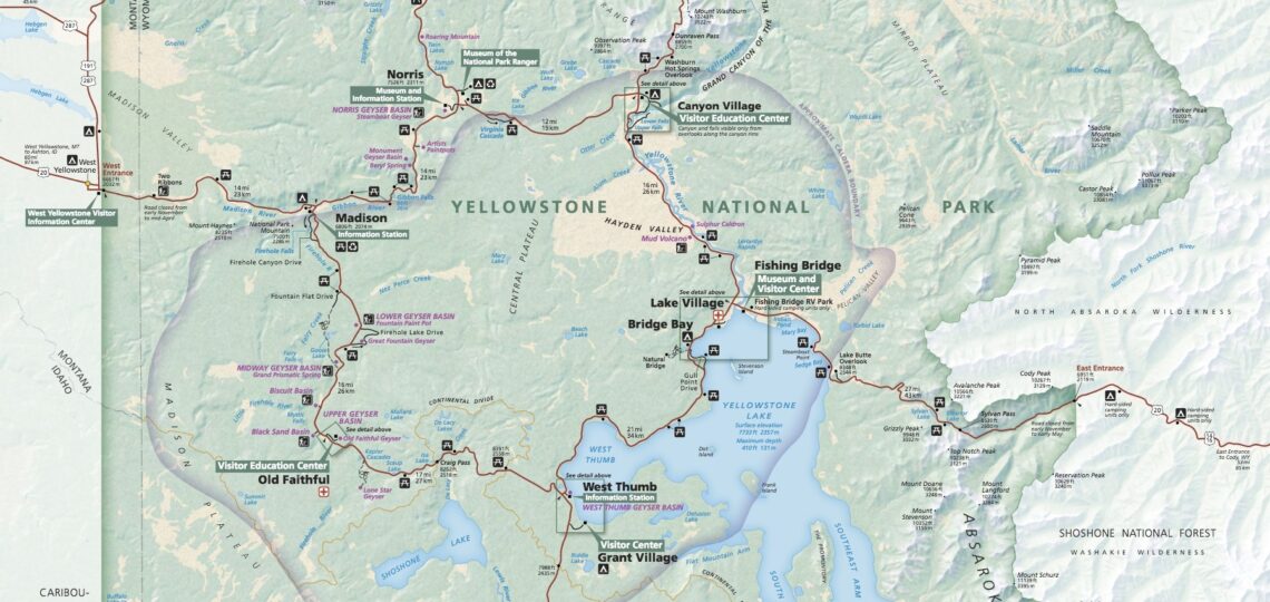Yellowstone National Park Map U S Geological Survey